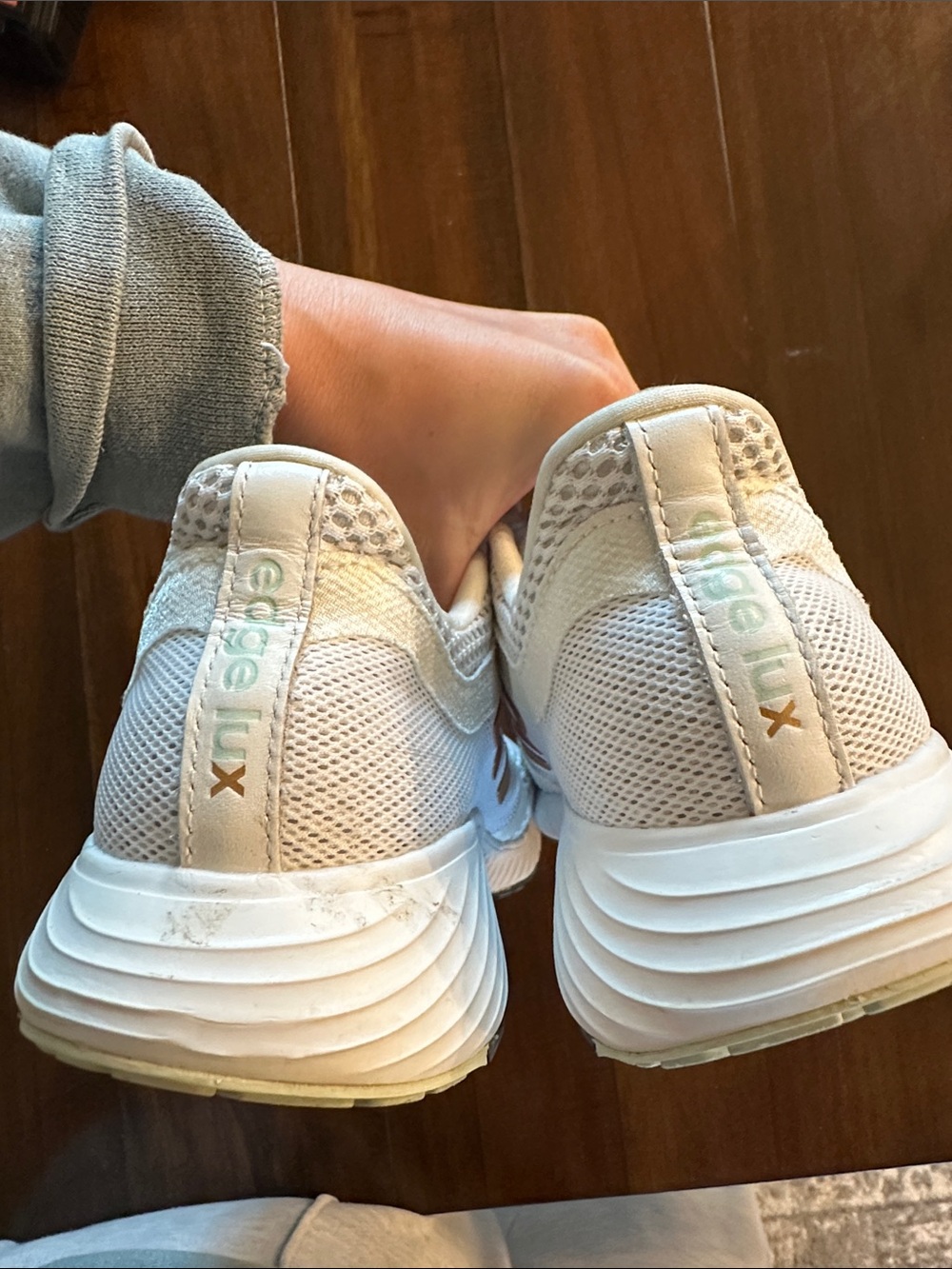adidas White Mesh Sneakers with Metallic gold Stripes - Picture 7 of 7